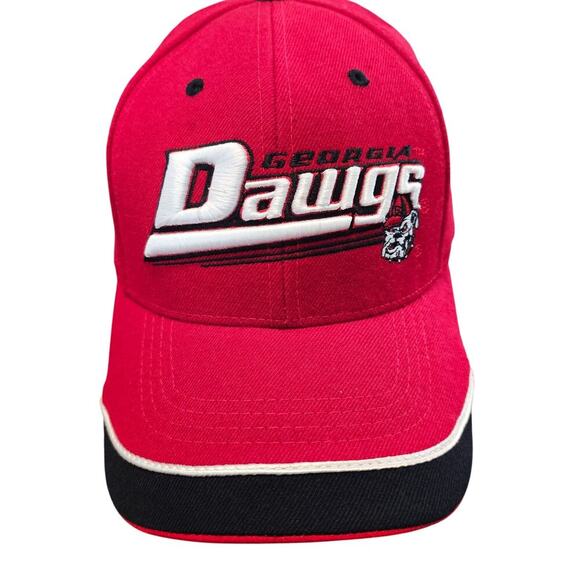 Vintage Georgia Bulldogs Strapback Hat Cap Red 90s Spell Out UGA Embroidered TOW - Picture 1 of 10